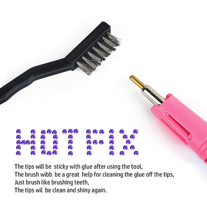 Hotfix Rhinestones Applicator Bedazzler Hot Fix Applicator Tool Kit with 3 Boxes Crystal Gems for Bedazzling Clothes Clothing Fabric Bedazzle, Heat Bedazzled Diamond Pen Setter Iron on Wand with Tips