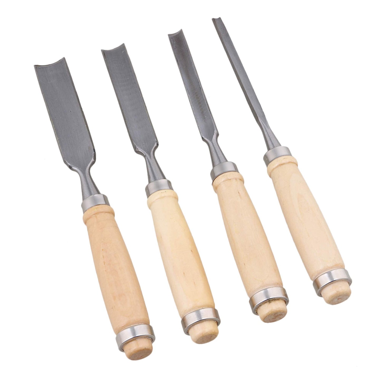 Mxfans Semicircle Wood Chisel Woodworking Carving Chisel Inner Edge Woodworking Gouge for Carpenter Wood Carving Hand Chisel Tool Pack of 4