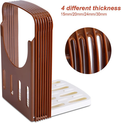 Adjustable Bread Slicer Guide for Homemade Bread, Foldable Tools with 4 Thickness for Kitchen
