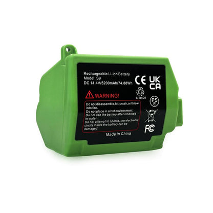 Suitable For Replacing The iRobot Roomba S9 S9+ series Robotic Vacuum Cleaner Battery Can be used S9Plus 9150 9550 S9550 S955020 S955880 ABL-B 4INR19/65-2 14.4V 5200mAh 74.88Wh High capacity