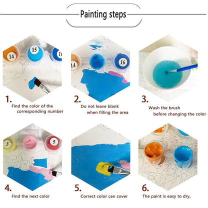 Lovepefe Starry Sky Paint by Numbers Kit for Adults, 4 Pack Country Night Paint by Number Kits for Beginner Moon Acrylic On Canvas DIY Oil Painting Kit for Gift Home Wall Decor 12x16 Inch
