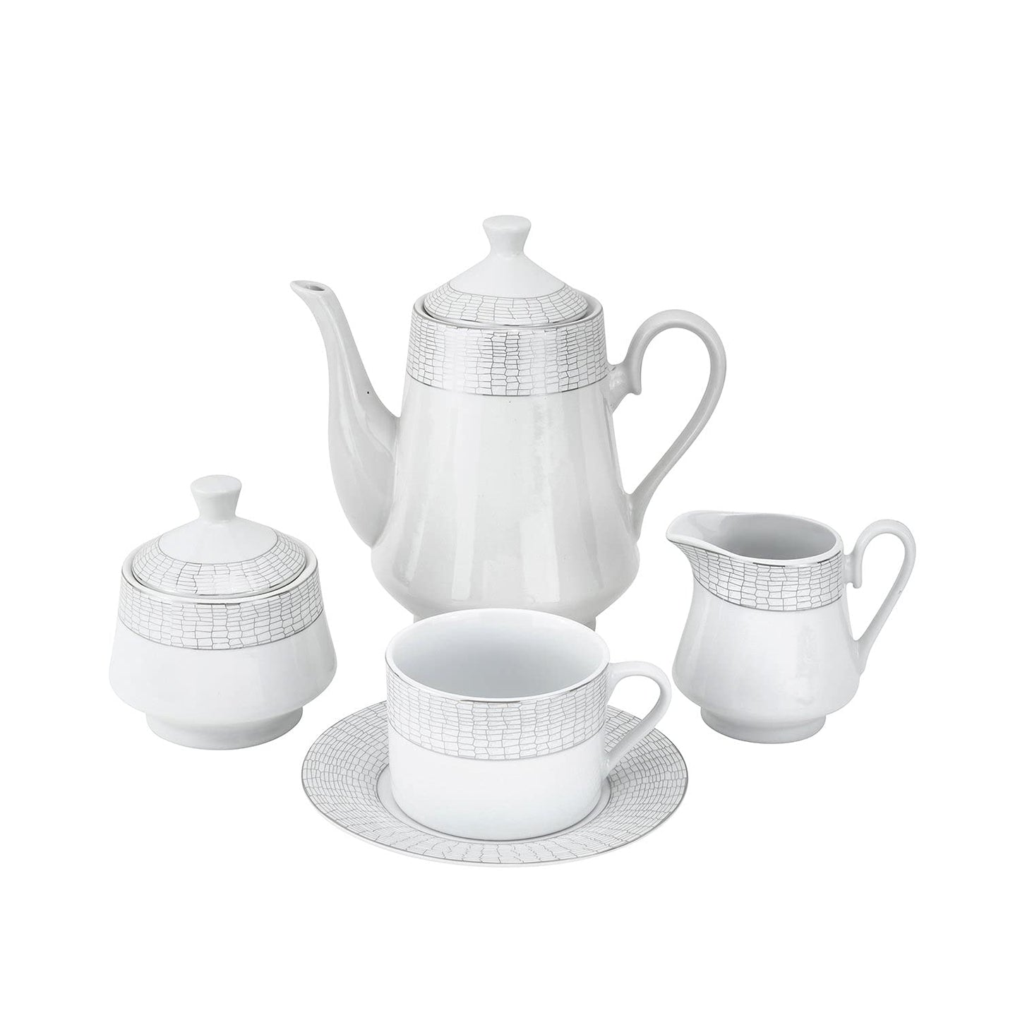 Euro Porcelain 57-pc Banquet Dinnerware Set, Luxury China Tableware, Service for 8 (1330P), 6664-20