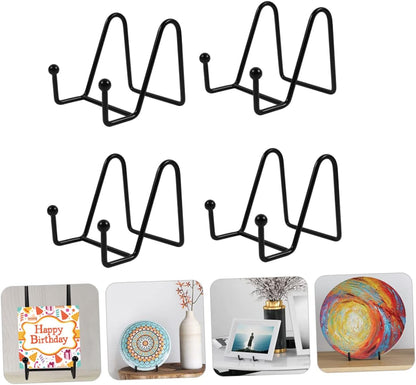 ARTIBETTER 4pcs Display Stand, Picture Frame Easel, Photo Dish Displays, Kitchen Plate Rack, Iron Organizer