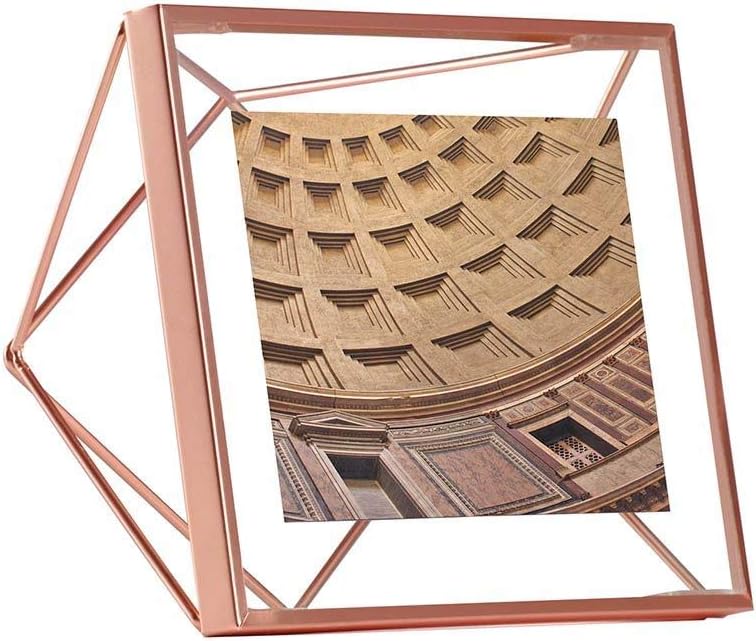 Umbra Prisma Picture Frame, 4 x 4 Photo Display for Desk or Wall, Copper