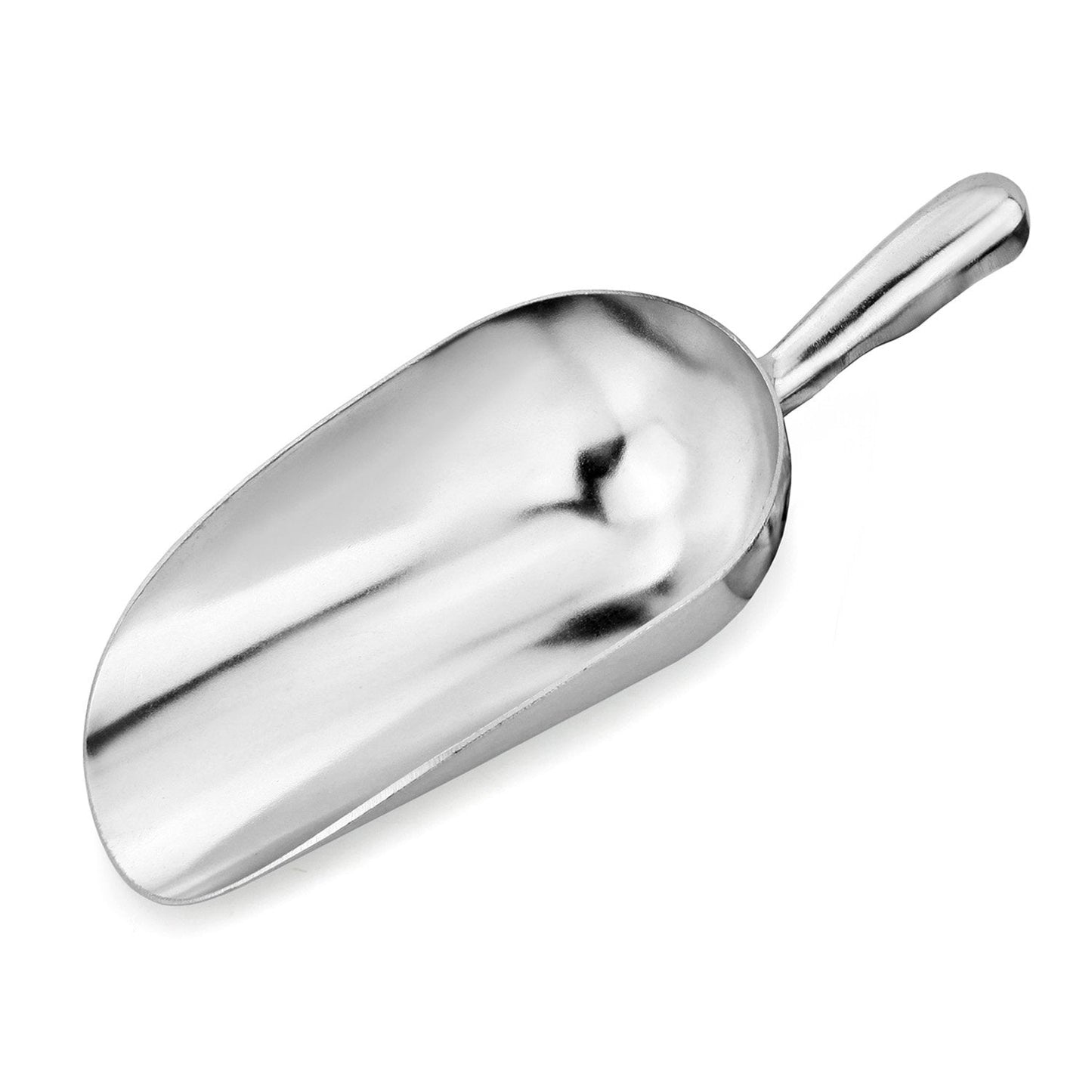 New Star Foodservice 34547 One-Piece Cast Aluminum Round Bottom Bar Ice Flour Utility Scoop, 24 -Ounce, Silver (Hand Wash Only)