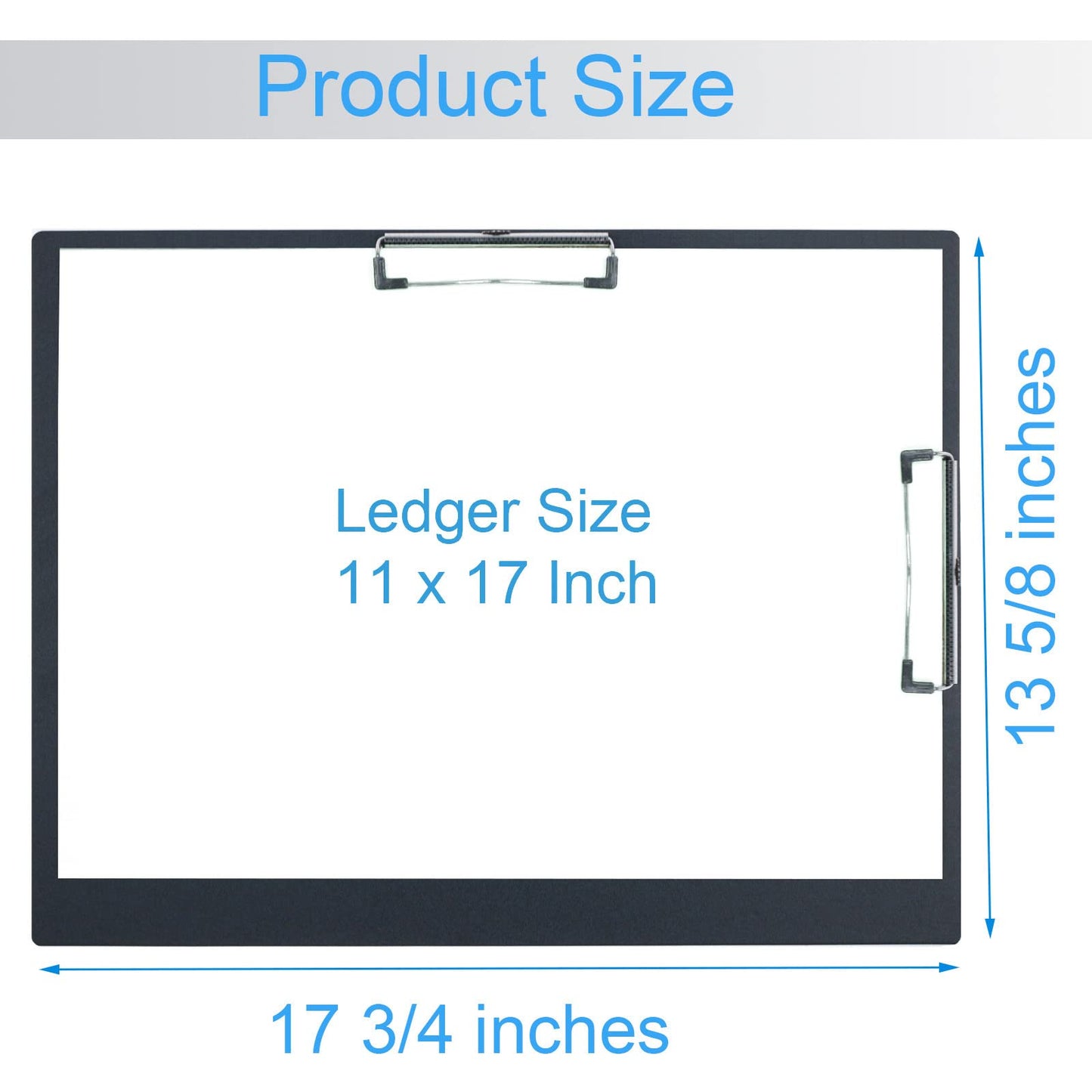 Acocony 11x17 clipboard Double Clip Extra Large Clipboard Low Profile Clip 11 x 17 Clipping Board Light Weight Not Fragile Plastic Black Pack of 1