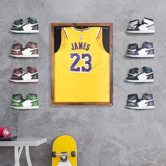 Set 6 -MK1068A J JACKCUBE DESIGN Black Metal Floating Shoe Display Shelves for Wall Mount, of Sneaker Showcase