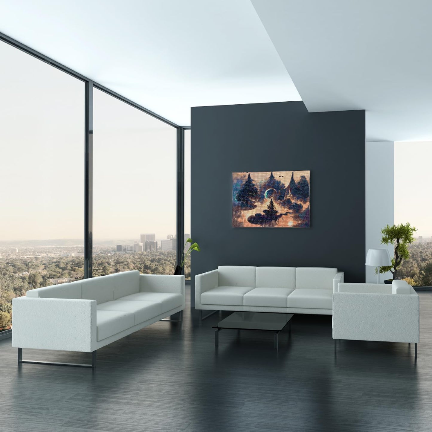 Meow Love 5D Diamond Painting Kit for Adults with Pre-Framed Canvas - DIY Wall Art Home Decor,Easy to Hang,Stress Relief Craft Gift for Women,15.8 x 11.8 Inch. (Tree World)
