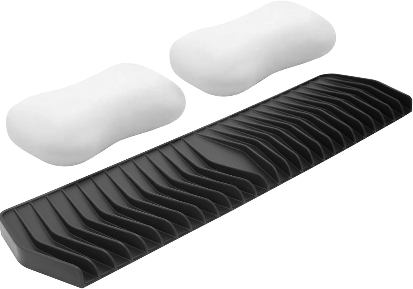 AUPTIM Counter Extended Silicone Soap Dish for Shower Bar Soap Holder Soap Tray, Self Draining Soap Dish Soap Saver