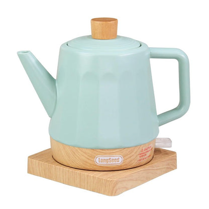 LONGSEED Electric Kettle Ceramic 1.2 qt, Automatic Shut Off, Fast Boiling Kettles Teapot, Hot Water Boiler For Coffee & Tea, Prevent Boil Dry, 1000W, Milky Green