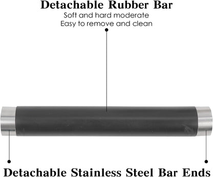 Stainless Steel Italian Espresso Tapping Box with Detachable Rod & Anti-Slip Rubber Base (Silver-S)