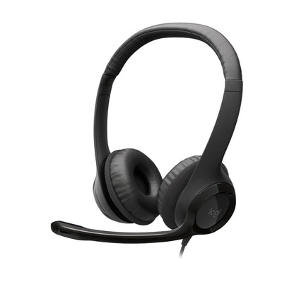 Logitech H390 Wired Headphones with Mic, USB Headset with Microphone for PC, Noise Cancelling Microphone for Video Meetings, Music, Gaming - Black