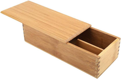 Cutlery Box with Lid, Japanese Chopsticks Box Tableware Spoon Cage, Bamboo Chopstick Spoon Storage Box for Kitchen