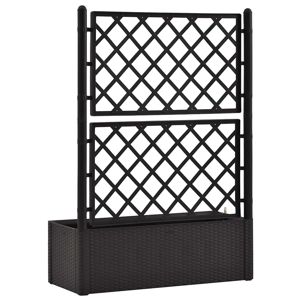 Mhdvray Raised Bed Planter 39.4x16.9x55.9 in Anthracite Plastic Self Watering Trellis Box for Climbing Plants Indoor Outdoor Patio Balcony Garden