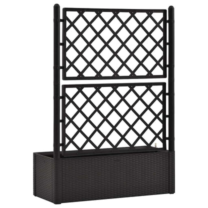 Mhdvray Raised Bed Planter 39.4x16.9x55.9 in Anthracite Plastic Self Watering Trellis Box for Climbing Plants Indoor Outdoor Patio Balcony Garden