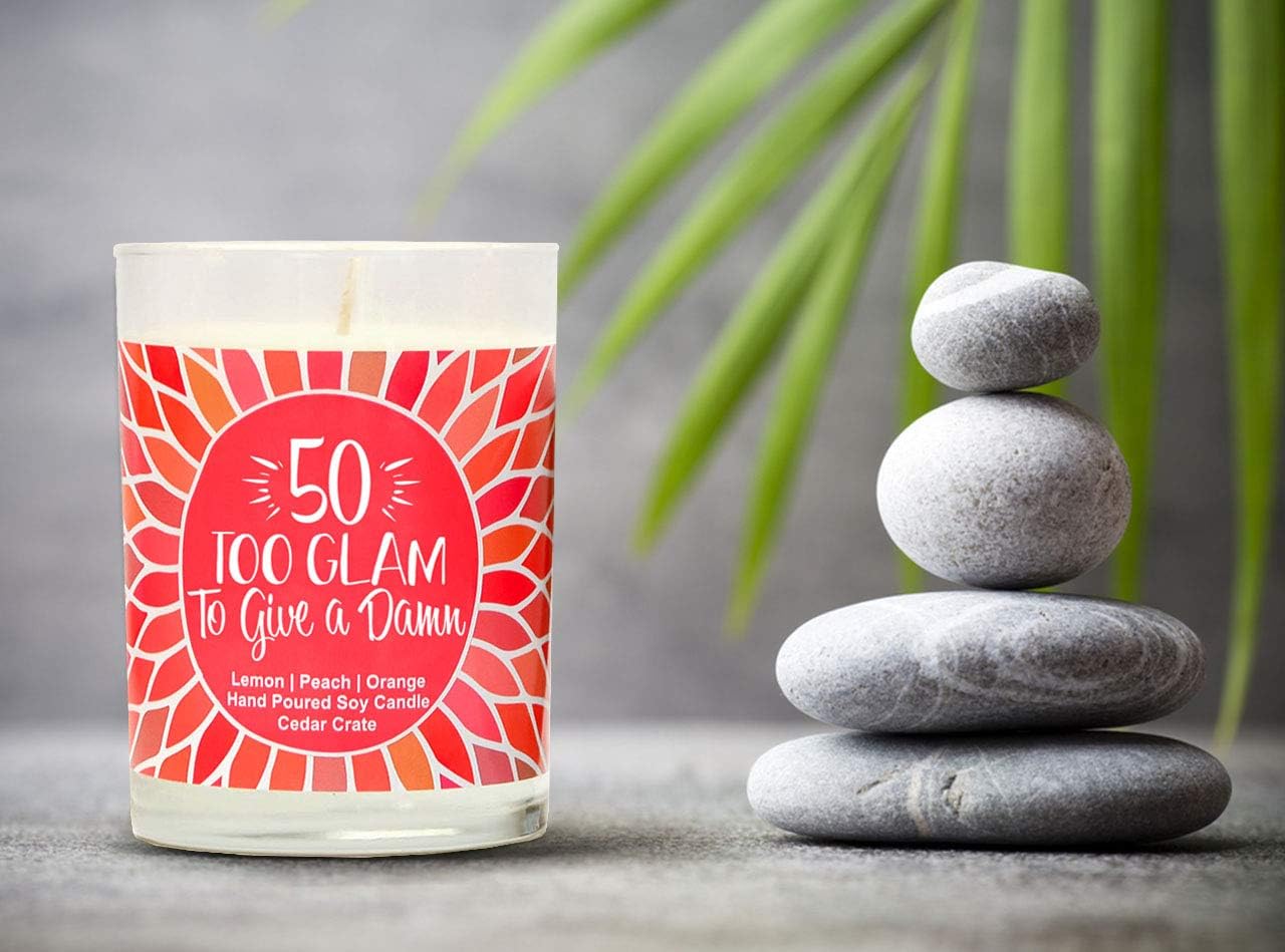 Too Glam to Give A Damn | Citrus Peach | Luxury Scented Soy Candle | 10 Oz Jar | Made in The USA
