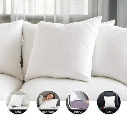 Foamily Throw Pillow Inserts 100% Cotton 4 Pack 18x18 Pillow Inserts for Decorative Pillows for Couch and Bed Indoor Cotton Pillow Stuffing