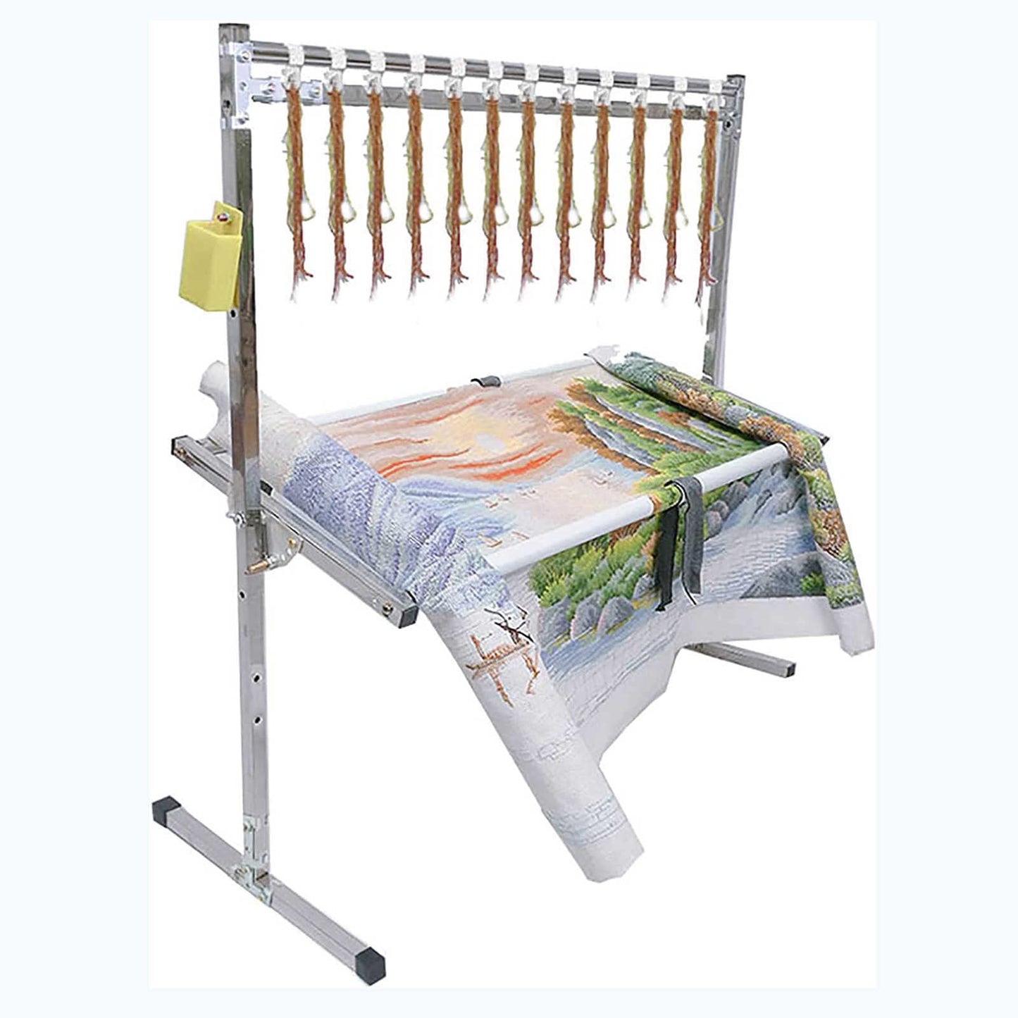 ELUKHT Embroidery Stand, Adjustable Stainless Steel Embroidery Stand for Cross Stitch and Sewing, Ideal Floor Frame and Lap Table for Art and Craft Projects.