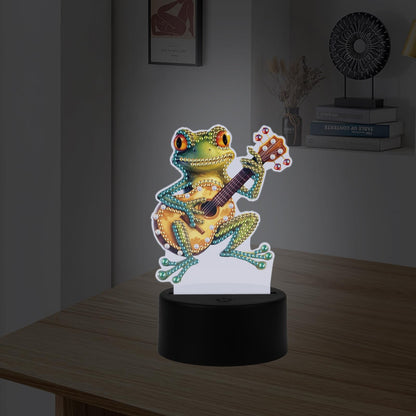 JISHSHAY Diamond Painting Night Light Diamond Art Table Lamps Gem Art LED Lights Gem Painting Desk Lamp Mosaic Kits for Adults DIY Kits for Adults with Special Shaped Crystal Frog