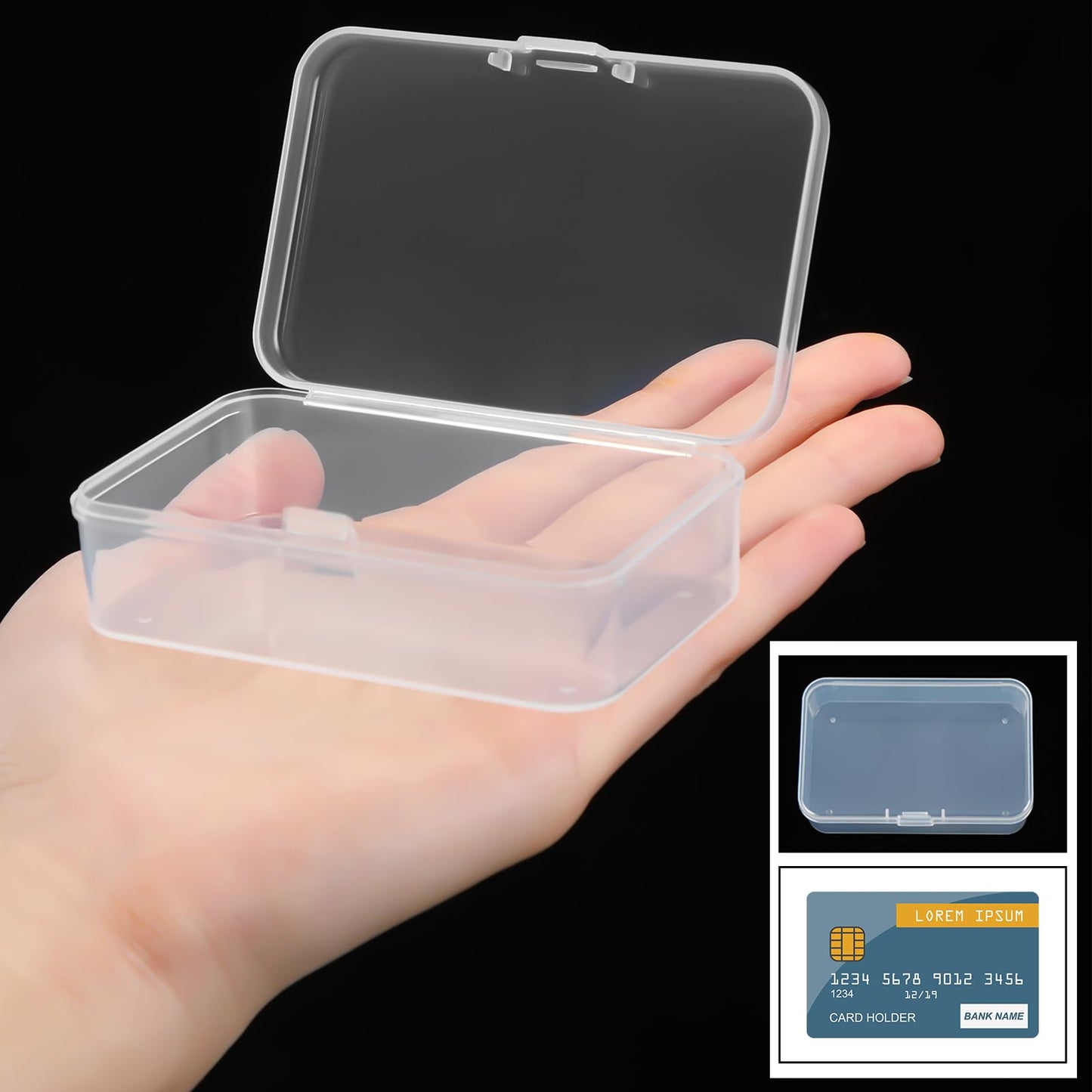 Blulu 13 Pieces Small Bead Organizers Plastic Bead Storage Containers with Lids Mini Clear Storage Cases Transparent Craft Boxes for Jewelry Diamonds DIY Art Craft Accessory(3.3 x 2.2 x 1 Inch)
