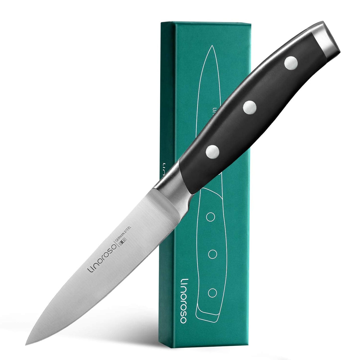 linoroso 3.5 Inch Paring Knife, Sharp Forged German Stainless Steel Kitchen Knife, Full Tang Small Fruit Knife with Ergonomic Handle, Premium Classic Series with Elegant Gift Box