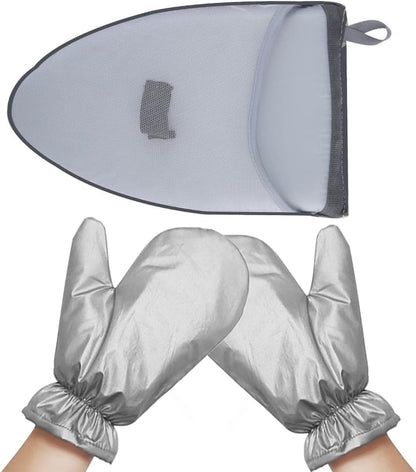 3PCS Garment Steamer Ironing Gloves - Waterproof Anti Steam Mitt with Finger Loop, Heat Resistant Protective Gloves