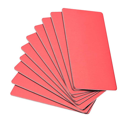 uxcell Blank Metal Card 80x40x1mm Anodized Aluminum Plate for DIY Laser Printing Engraving Red 15 Pcs