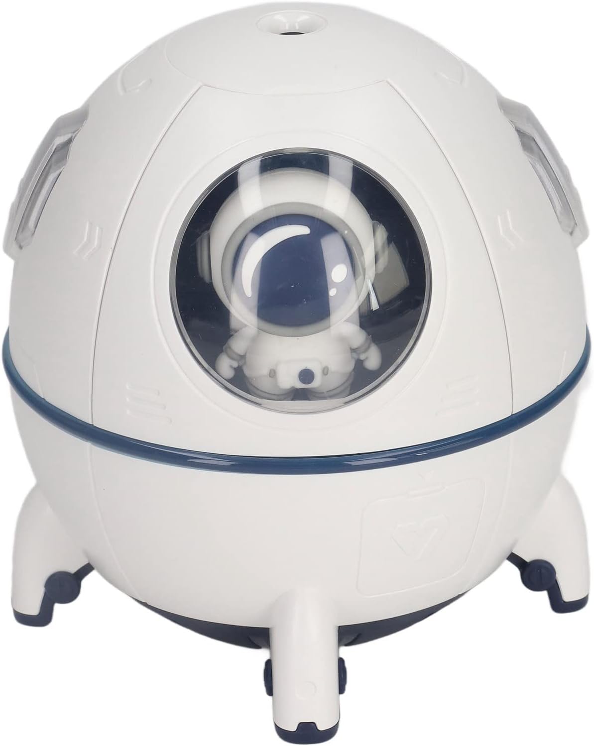 Space Capsule Humidifier, 220ml USB Ultrasonic Cool Mist with 7 Colors Light for Home Office Car (White)