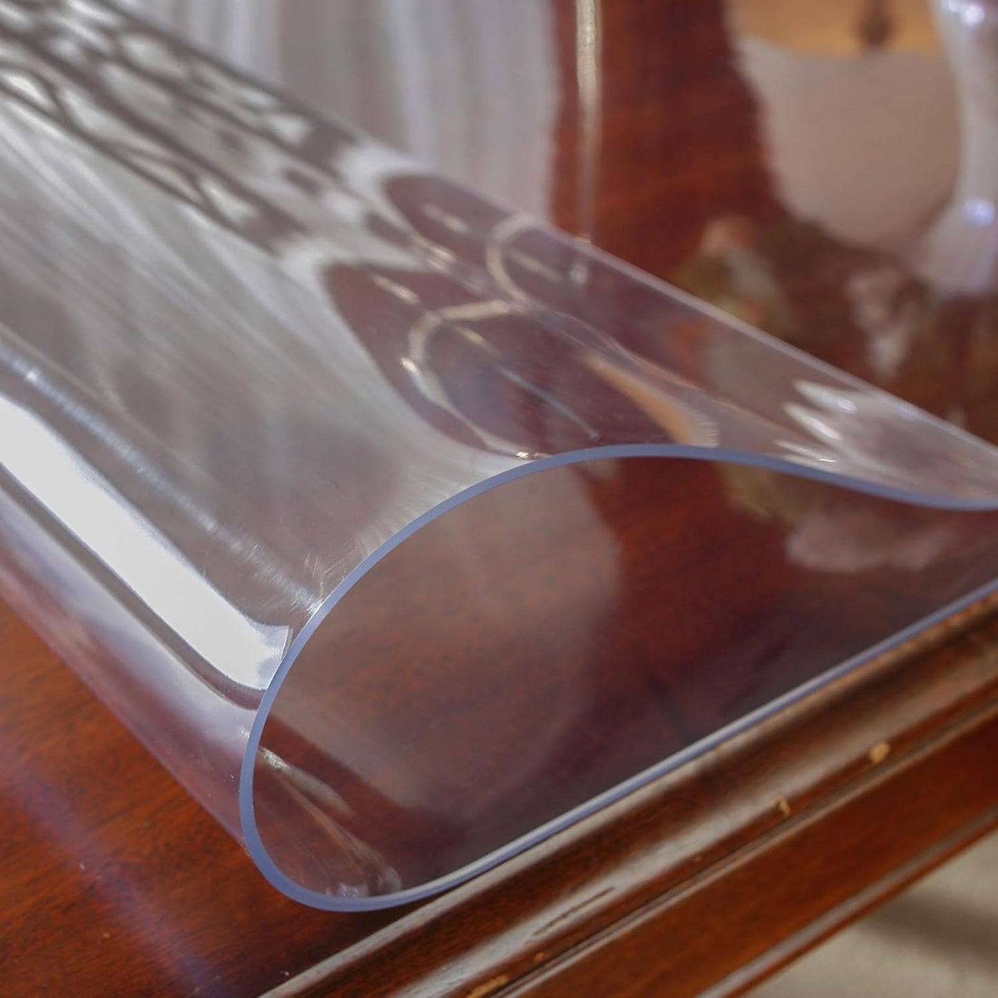 16 44 Inch, 2mm OstepDecor Clear Table Protector x Thick Plastic Table Cover, Waterproof PVC Clear Table Cover