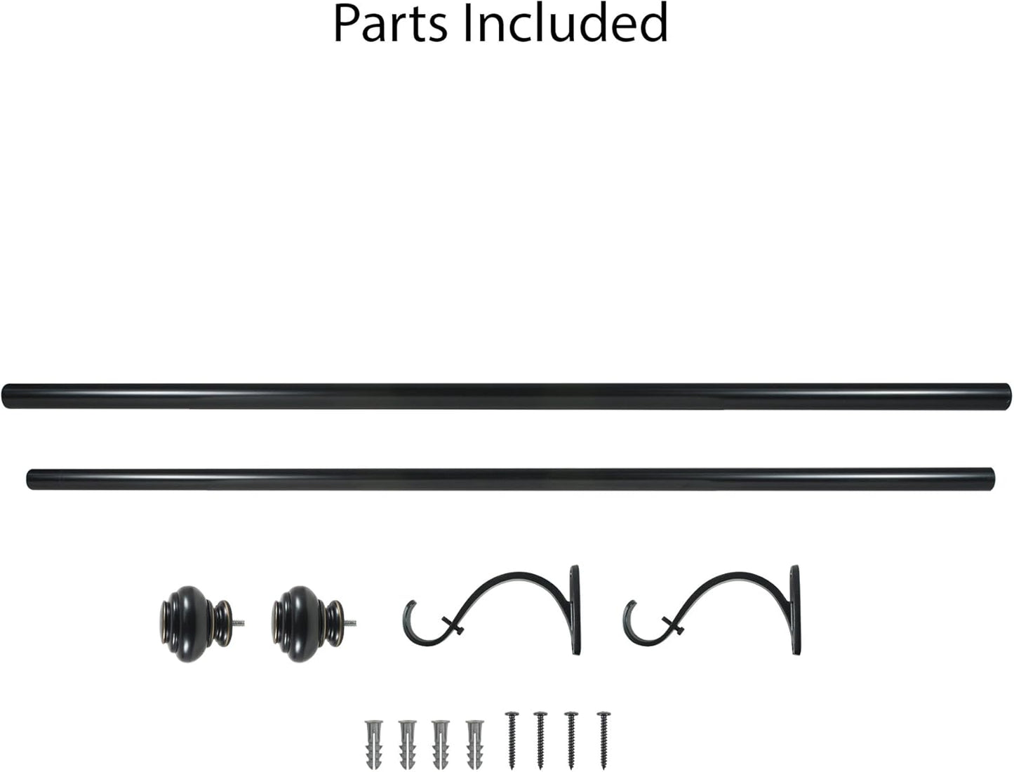 Decopolitan 1-Inch Urn Single Window Treatment Rod Set, 18 to 36-Inch, Antique Bronze