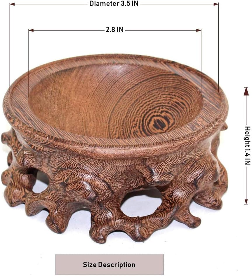 GOLDY&WENDY Oriental Asian Rosewood Crystal Decorative Ball Display Stand Pedestal Stands
