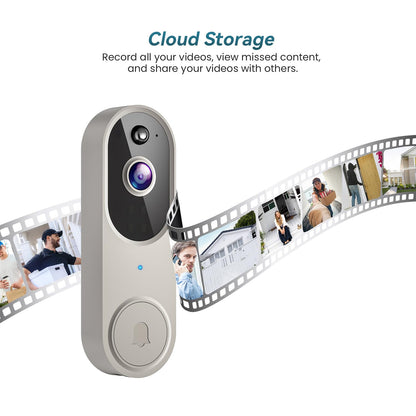Orbitell Wireless Wi-Fi Video Doorbell Camera with Two Way Audio, AI Motion Detection, Night Vision and Cloud Storage, 2.4G Wi-Fi only