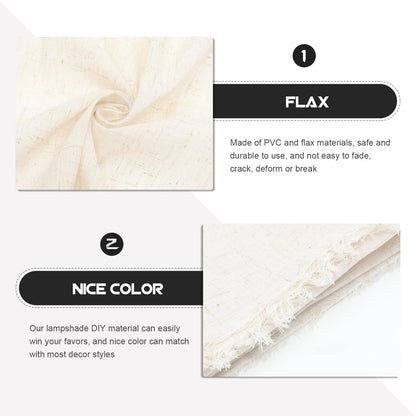 Mobestech Lampshade Material Roll Pre-Cut Flax Fabric Diy Lamp Cover Sheet for Table and Floor Lamps 62.20X39.37 Inches Light Shade Material for Home Decor Projects