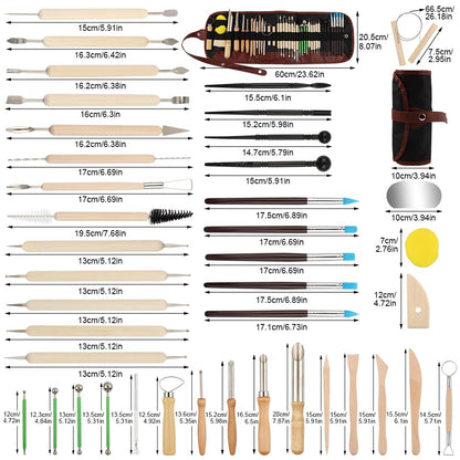 42PCS Clay Sculpting Tools Pottery Tools Kit, Clay Carving Tool Ceramic Tool for Sculpting for Beginners Professionals School Student Polymer ClayTool