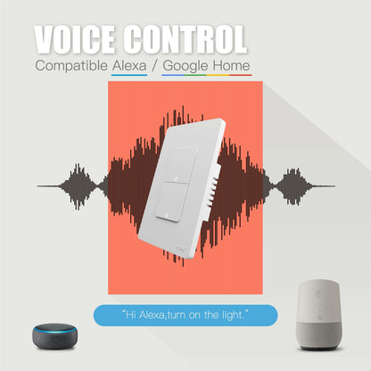 MOES Zigbee Smart Switches 2 Gang, No Neutral Wire, Require MOES Zigbee Hub, Double Inteligente Light Switch, Compatible with Alexa Google Assistant, Support Tuya Smart Life