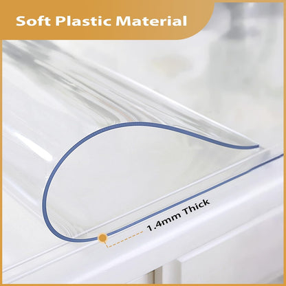 24 36 Inch, 1.4mm Clear Table Protector x Thick Waterproof PVC Plastic Table Cover, Durable Table Pad for Dining Room