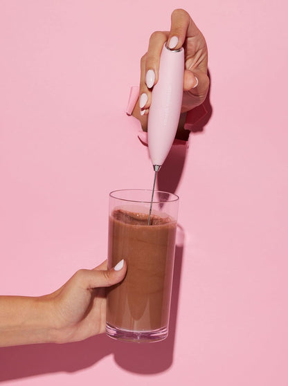 Smooth Operator Pink Handheld Electric Whisk, Milk Frother, Foam Maker for Protein, Coffee & More with Stainless Steel