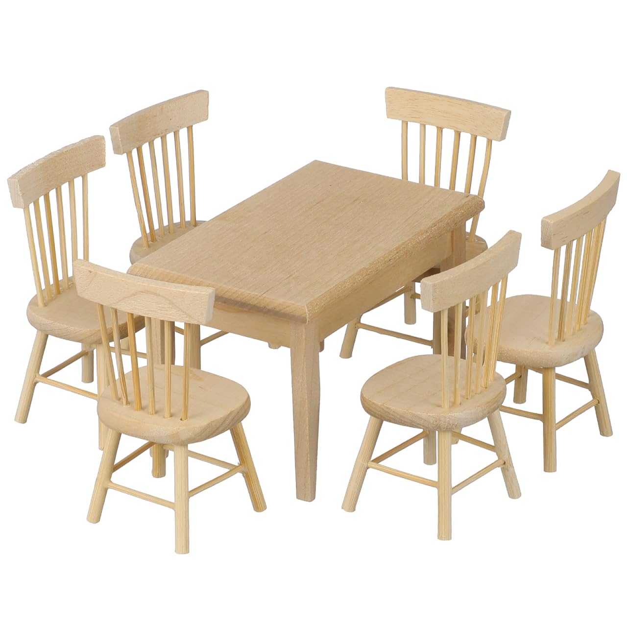 Toddmomy 1 Set Doll Furniture Miniature Furniture Decorative 1/12 Scale Miniature Table Chair Set for Dollhouse Kitchen Food Decoration Accessories (As Shown B)