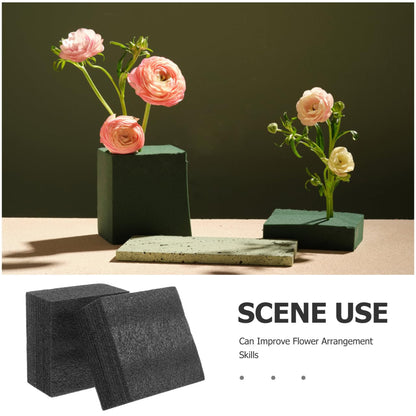 Levemolo Black Floral Foam Sheets 2 Pack 5.90X5.70X2.95 Inch High Density Cushioning Base for Artificial Flowers Floral Arrangement Supplies Reusable Crafting Blocks