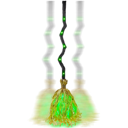 DR.DUDU 35" Animated Witches Broom Halloween Decor Magic Witch Broomstick