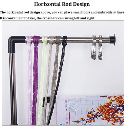 Adjustable 360° Rotating Embroidery Floor Stand for Cross Stitch & Projects - Ideal for Crafting, Quilting & Sewing Accessories