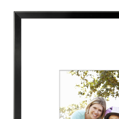 Americanflat 9x12 Metal Picture Frame with Tempered Glass - Use as 6x8 Frame with Mat or Display 9x12 Photo Without Mat - Brooklyn Collection - Picture Frames for Tabletop or Wall - Black