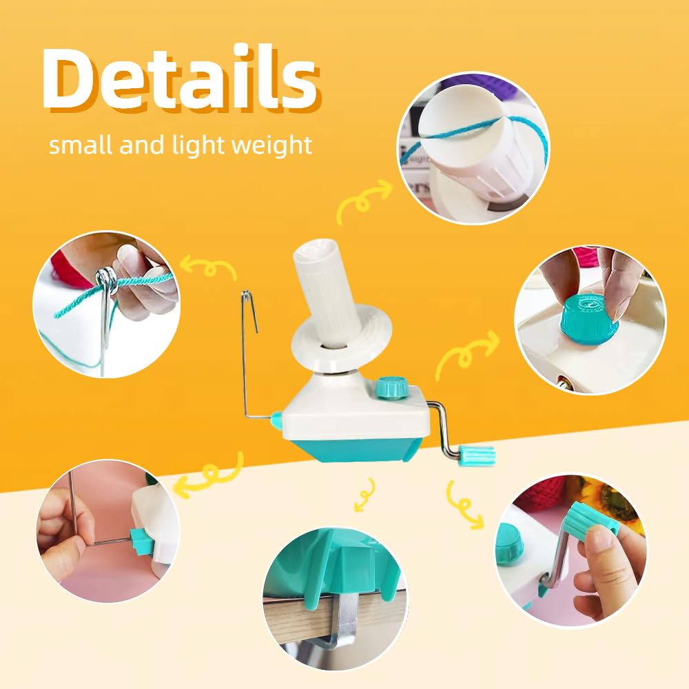 Yarn Ball Winder, Convenient Yarn Winder for Yarn,Yarn Swift and Ball Winder Combo with Easy Installation for Yarn Storage + 53 Pieces Stitch Knitting Needles + 1 Pieces Scissors