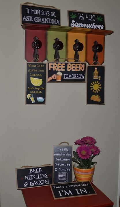 Popfizzy Never Trust a Skinny Chef Sign, Funny Kitchen Decor, Kitchen Signs Wall Decor, 5x10