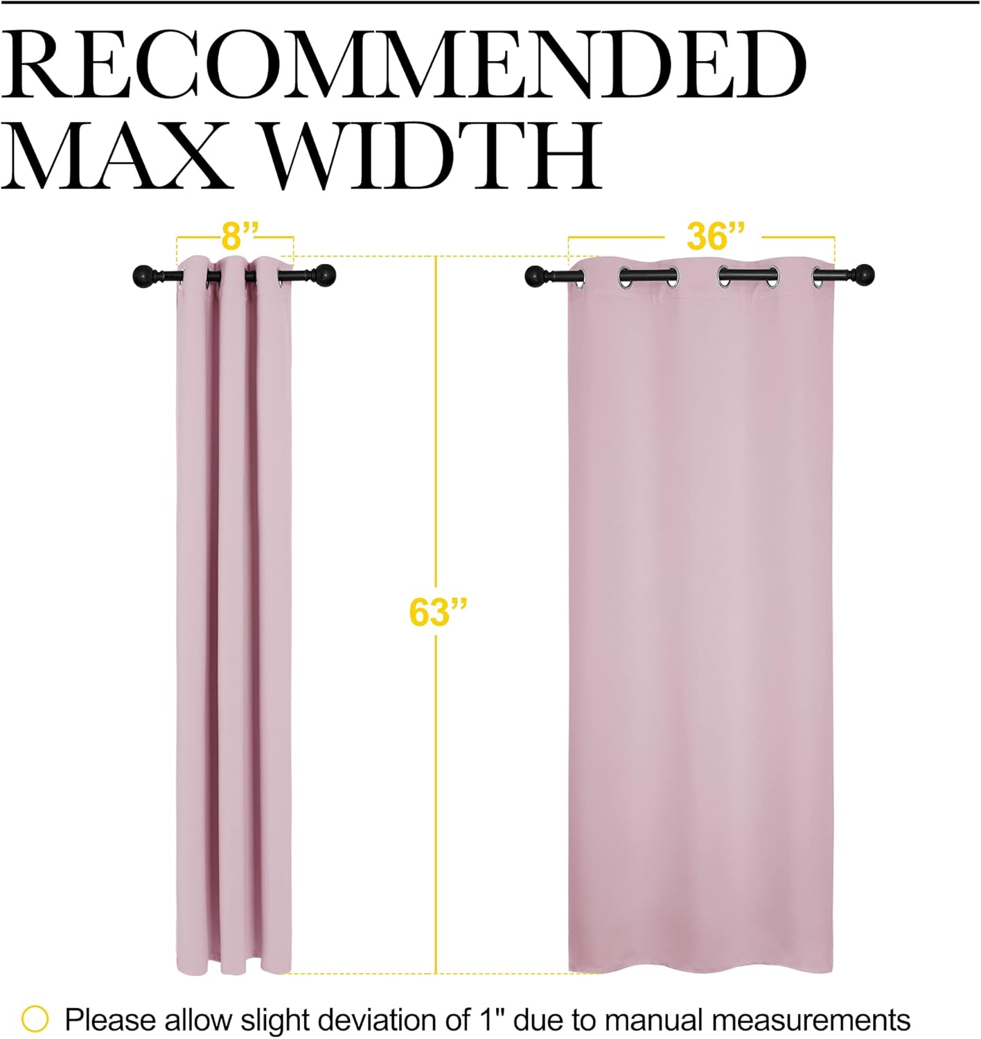 NICETOWN Blackout Curtains - Thermal Insulated Solid Grommet Drapes | Baby Pink, 42 x 63 Inches (1 Pair)