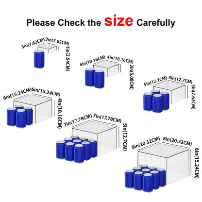 OKBHTS 6 Pcs Clear Acrylic Boxes for Display as Buffet Risers and Stands, Food Risers for Party, Table, Stands, including 8", 7", 6", 5", 4", 3" (Small, 6Pcs, Clear)