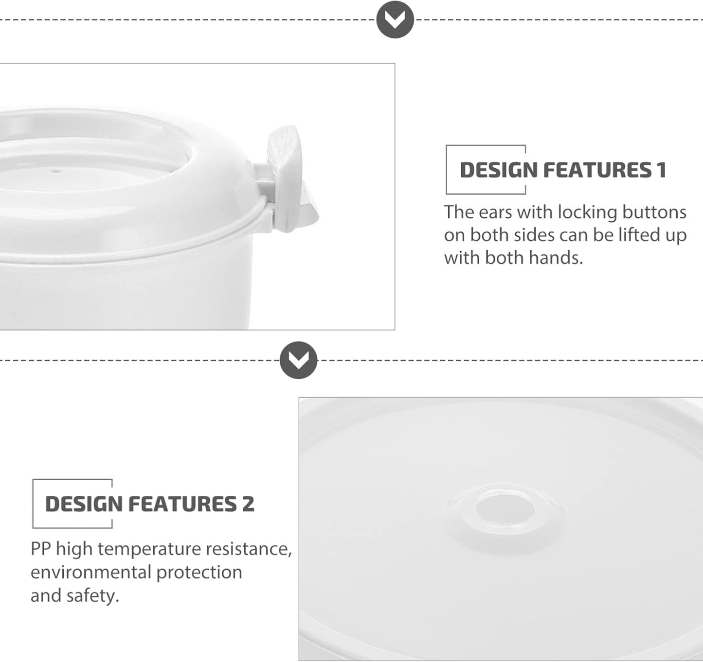 CALLARON 4 Cup Microwave Rice Cooker, Steamer Bowl, Rice Paddle, Pasta Cooker, Bento Box Cookware for Soup