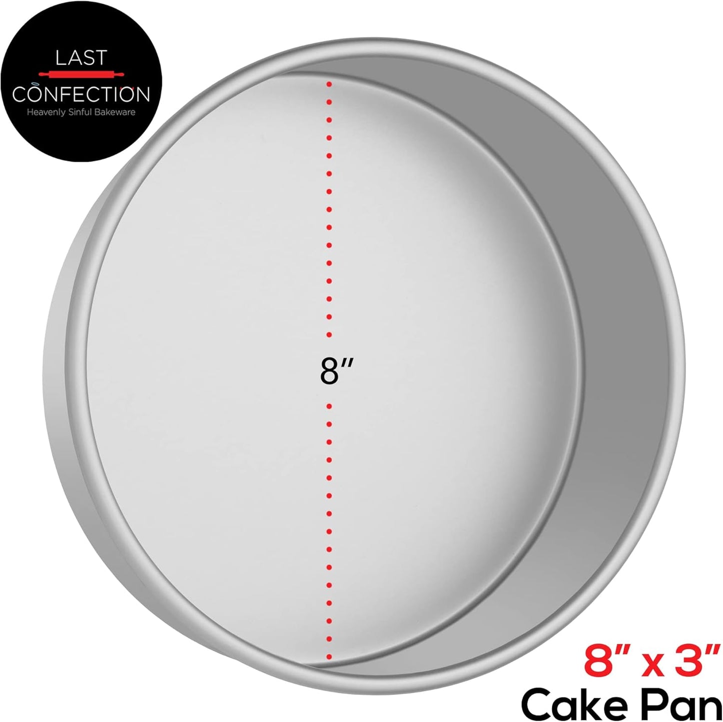 Last Confection 8" x 3" Aluminum Round Cake Pan, Professional Bakeware