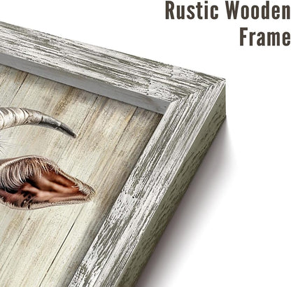 20 20 Inch Farmhouse Goat Wall Art Framed: Animal Portrait Print Decor Rustic Wood Nursery Painting Picture Funny Farm