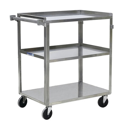 HUBERT Utility Cart with 3 Shelves Stainless Steel - 30 3/4" L x 18 2/5" W x 33" H
